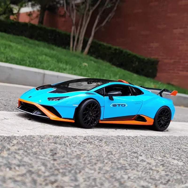 1:18 Lamborghini Huracan STO Supercar Diecast Car Model Toy Die Cast Model Car Collection Gifts for Adults Children G20