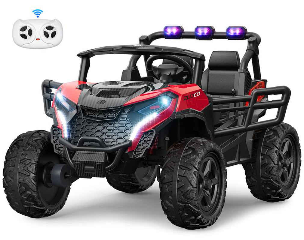 24V 2 Seater Ride on Car Truck, 4X200W, EVA Tires, 4WD/2WD, Rainbow Lights, Remote Control, Shock Absorbers, Bluetooth, Ride on UTV Toy for Kids Atv
