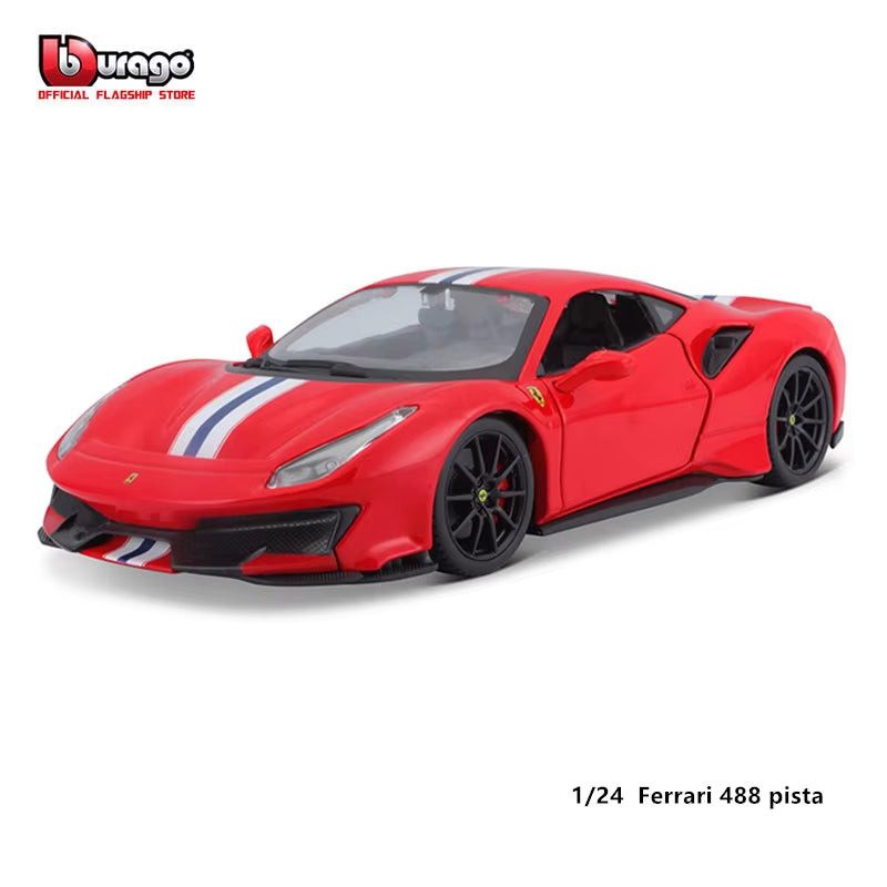 1:24 Scale Ferrari 488 PISTA STRADALE Alloy Luxury Vehicle Diecast Cars Model Toy Collection Gift