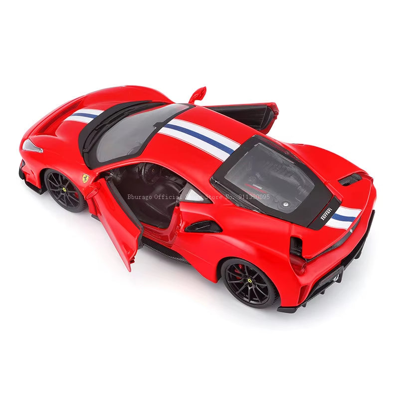 1:24 Scale Ferrari 488 PISTA STRADALE Alloy Luxury Vehicle Diecast Cars Model Toy Collection Gift