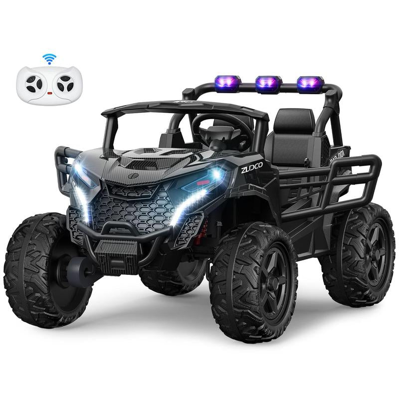 24V 2 Seater Ride on Car Truck, 4X200W, EVA Tires, 4WD/2WD, Rainbow Lights, Remote Control, Shock Absorbers, Bluetooth, Ride on UTV Toy for Kids Atv