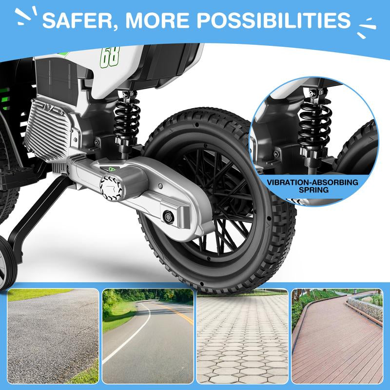LIGIANT S6 12V Kids Motorcycle, 2X25W Ride on Motorbike, Equipped with Wireless Connection, Self-Control Throttle Grip, Idea Gift for Kids Aged 3-8