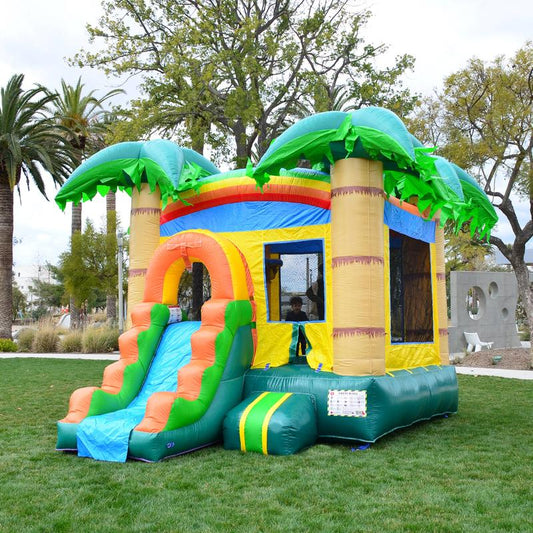 Tropical Breeze Bounce House with Slide Combo