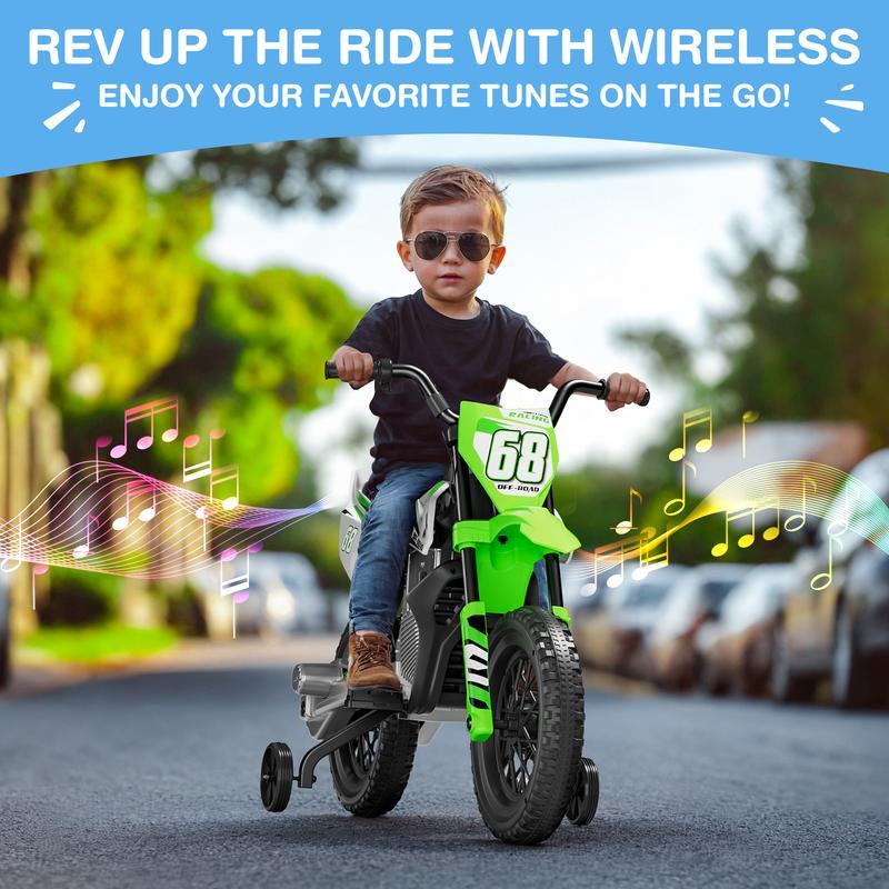 LIGIANT S6 12V Kids Motorcycle, 2X25W Ride on Motorbike, Equipped with Wireless Connection, Self-Control Throttle Grip, Idea Gift for Kids Aged 3-8