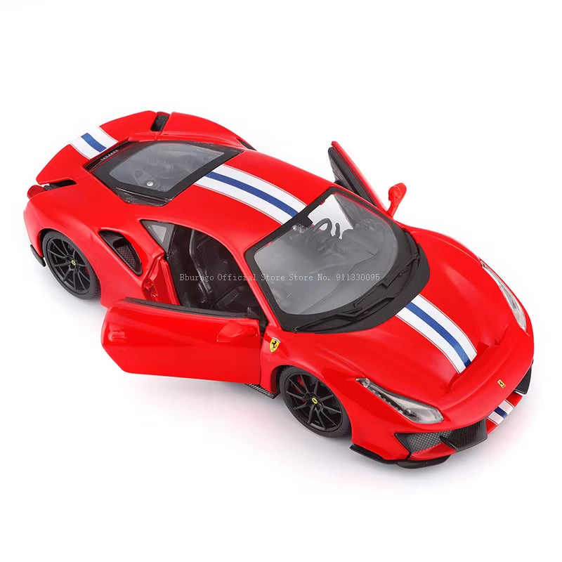 1:24 Scale Ferrari 488 PISTA STRADALE Alloy Luxury Vehicle Diecast Cars Model Toy Collection Gift