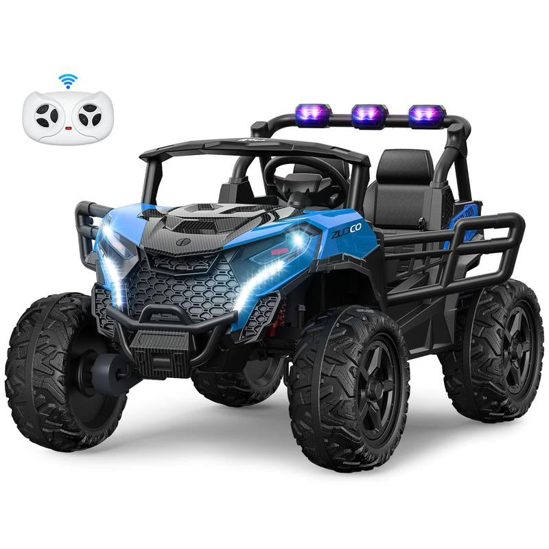 24V 2 Seater Ride on Car Truck, 4X200W, EVA Tires, 4WD/2WD, Rainbow Lights, Remote Control, Shock Absorbers, Bluetooth, Ride on UTV Toy for Kids Atv