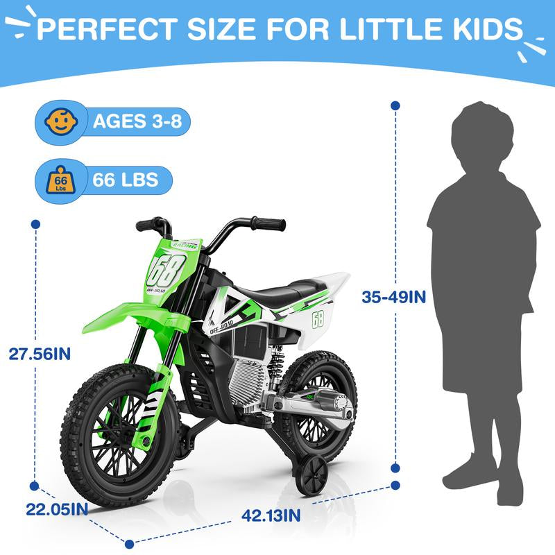 LIGIANT S6 12V Kids Motorcycle, 2X25W Ride on Motorbike, Equipped with Wireless Connection, Self-Control Throttle Grip, Idea Gift for Kids Aged 3-8