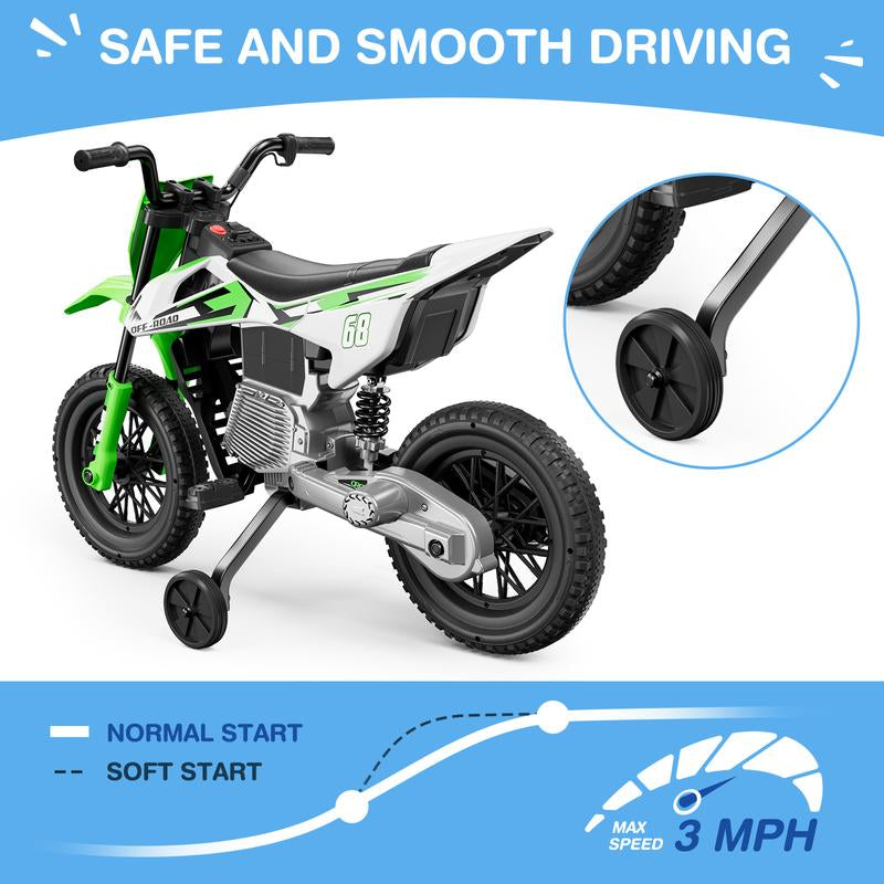 LIGIANT S6 12V Kids Motorcycle, 2X25W Ride on Motorbike, Equipped with Wireless Connection, Self-Control Throttle Grip, Idea Gift for Kids Aged 3-8